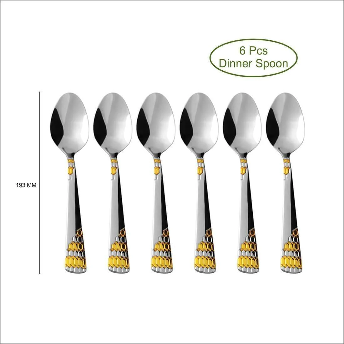 High Grade Stainless Steel Lavish 6 Pcs Dinner Spoon, Silver | Durable, Rust Free & Dishwasher Friendly - Image 4