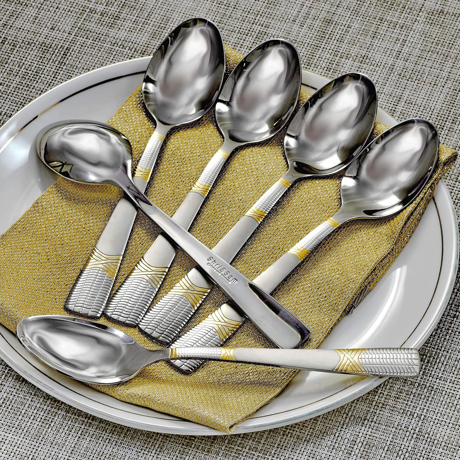 High Grade Stainless Steel Lush 6 Pcs Dinner Spoon, Silver | Durable, Rust Free & Dishwasher Friendly - Image 5