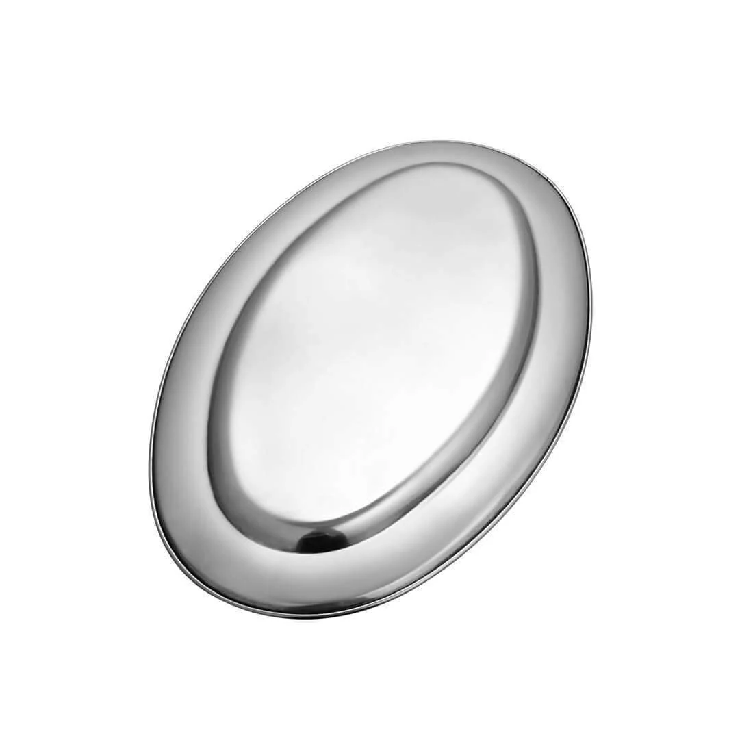 High Grade Stainless Steel Spazos Oval Tray, Silver | Big Enough To Serve 7-8 Cups At A Time, 35 Cm - Durable, Rust Free & Dishwasher Friendly - Image 4