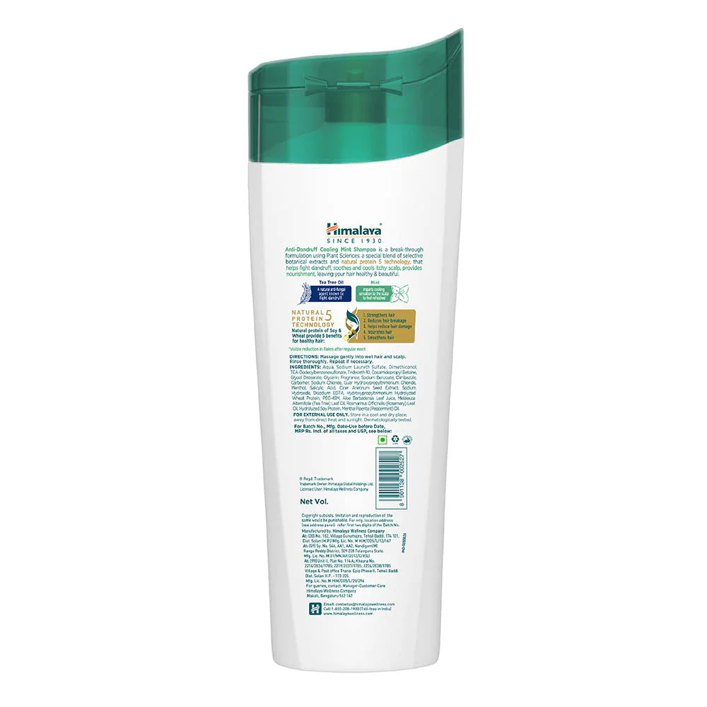 Himalaya Anti-Dandruff Cooling Mint Shampoo, 100% Free From Dandruff & Itching | 340ml - Image 3