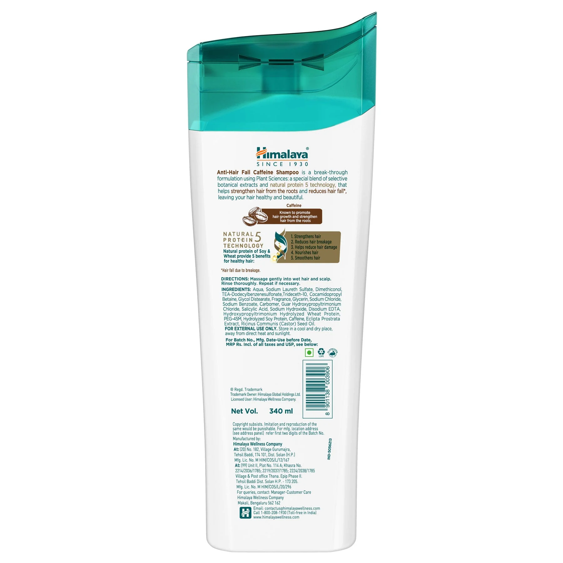 Himalaya Anti-Hair Fall Caffeine Shampoo, Hair Fall Due To Breakage | 340ml - Image 4