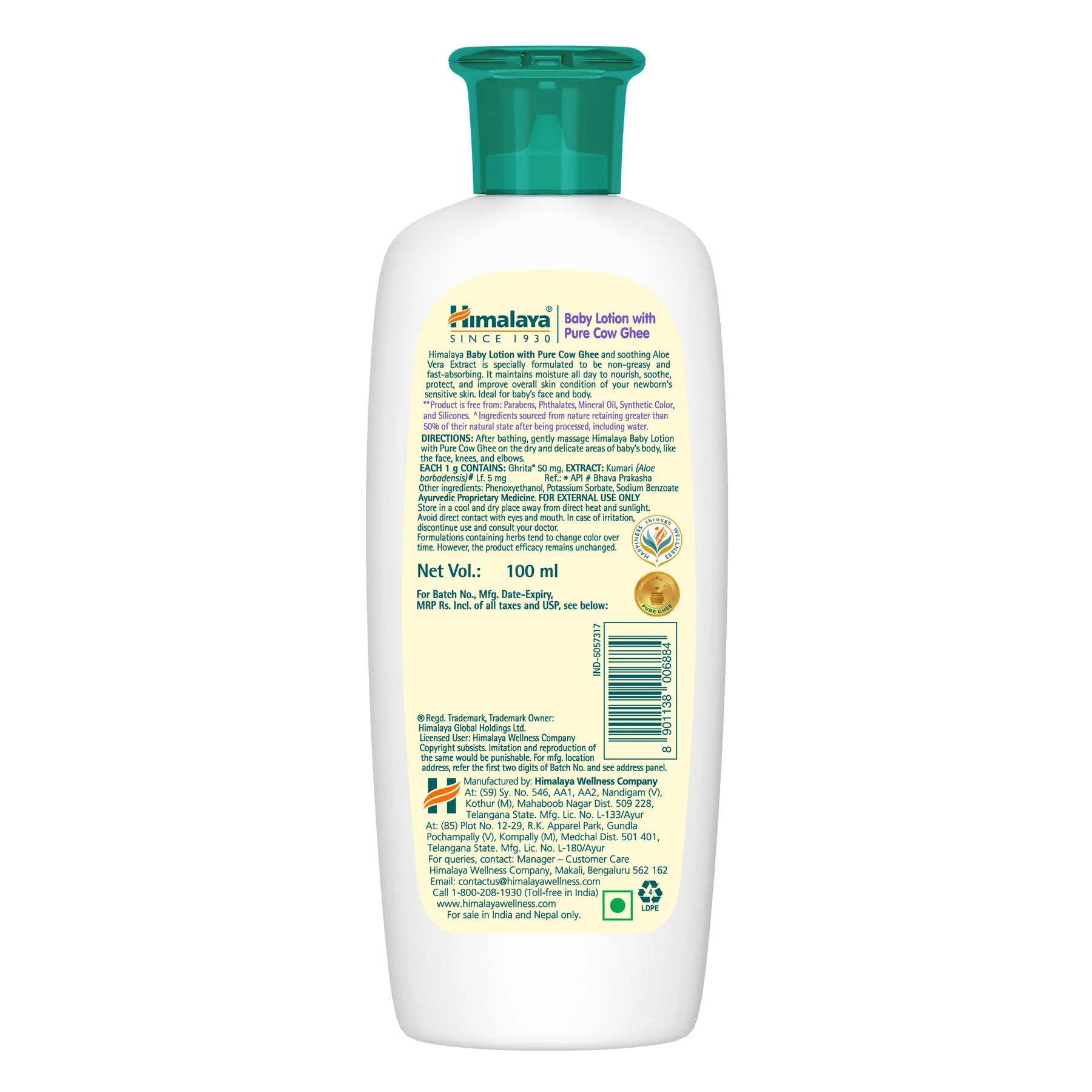 Himalaya Baby Lotion With Pure Cow Ghee, Moisturizes & Soothes Skin All Day Long | 100ml - Image 6