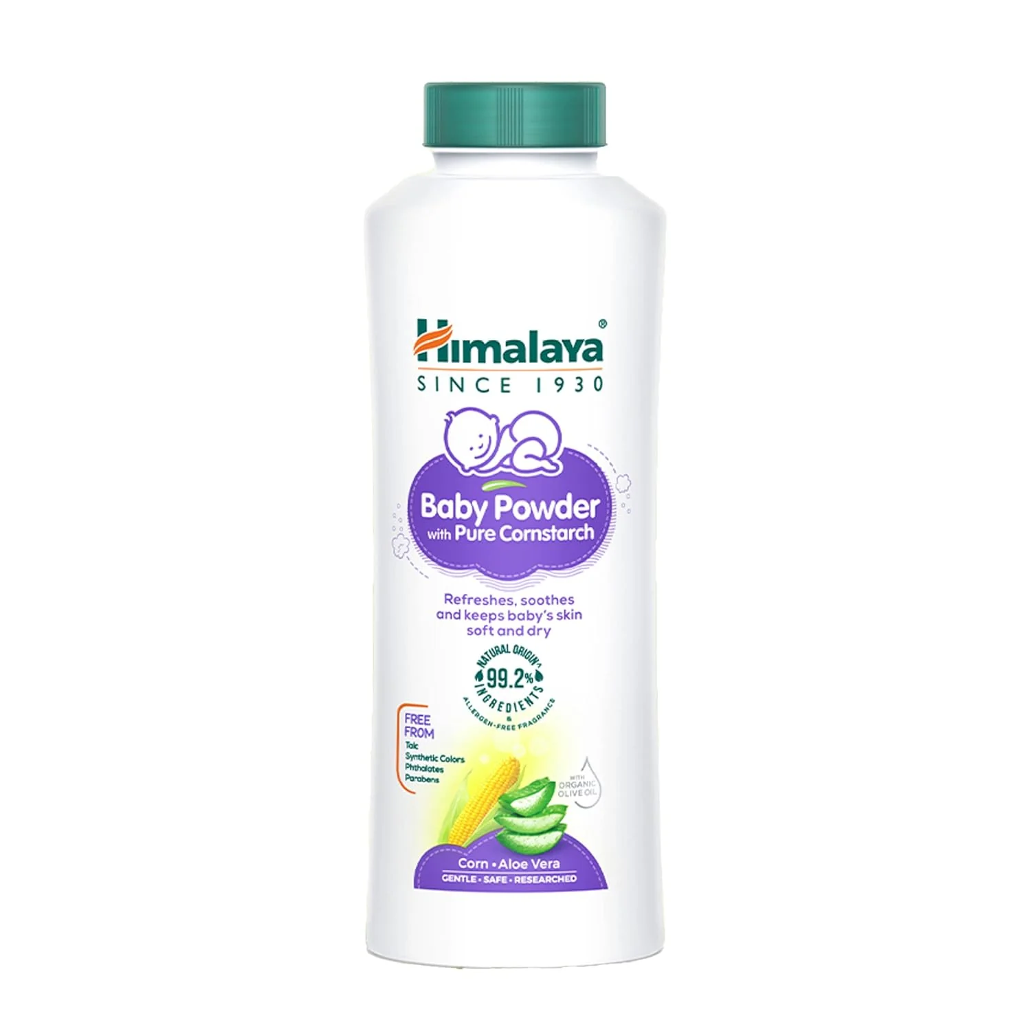 Himalaya Baby Powder With Pure Cornstarch, Refreshes, Soothes, Keeps Baby's Skin Soft & Dry | 400gm