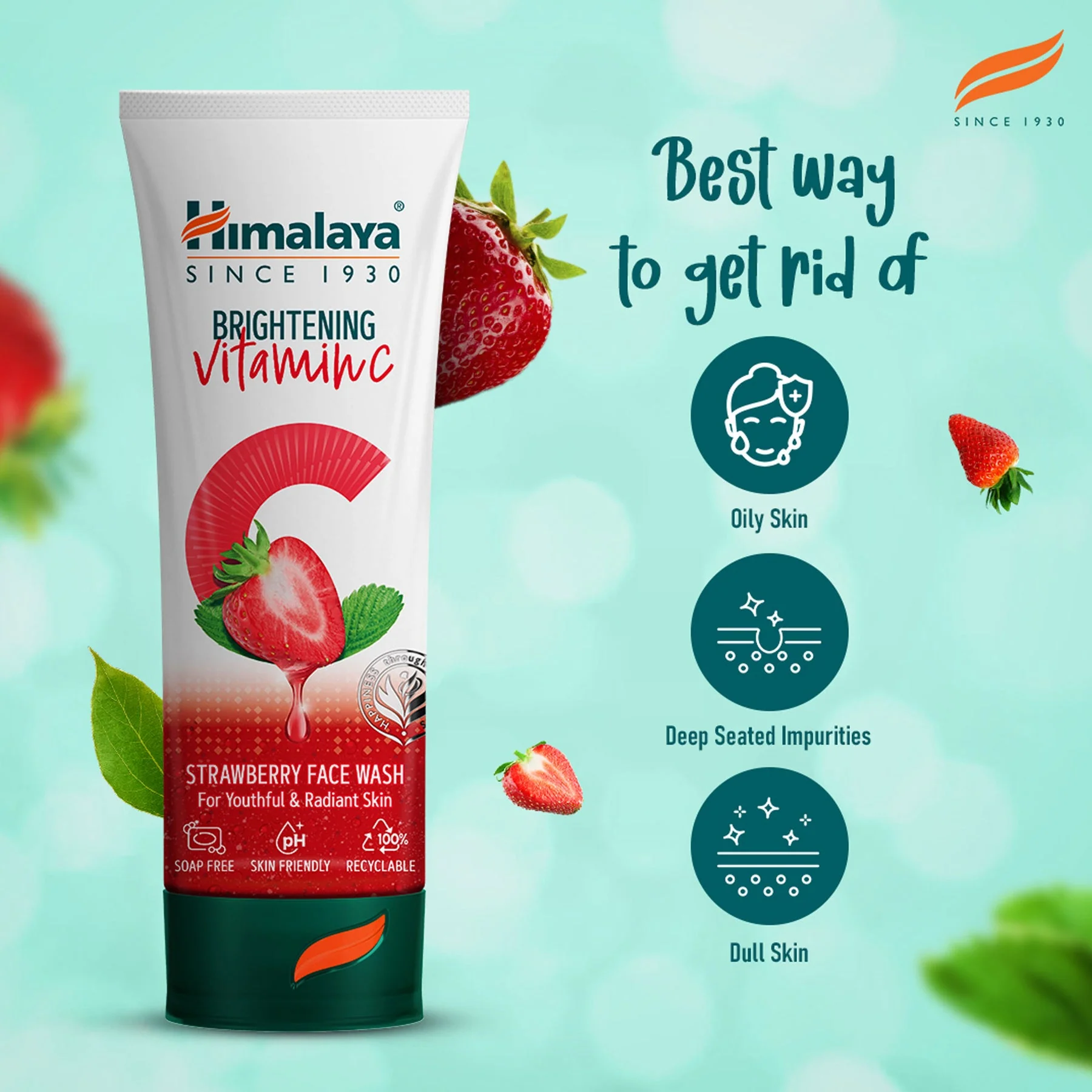 Himalaya Brightening Vitamin C Strawberry Face Wash, Helps Boost The Skin’s Natural Radiance | 100ml - Image 5