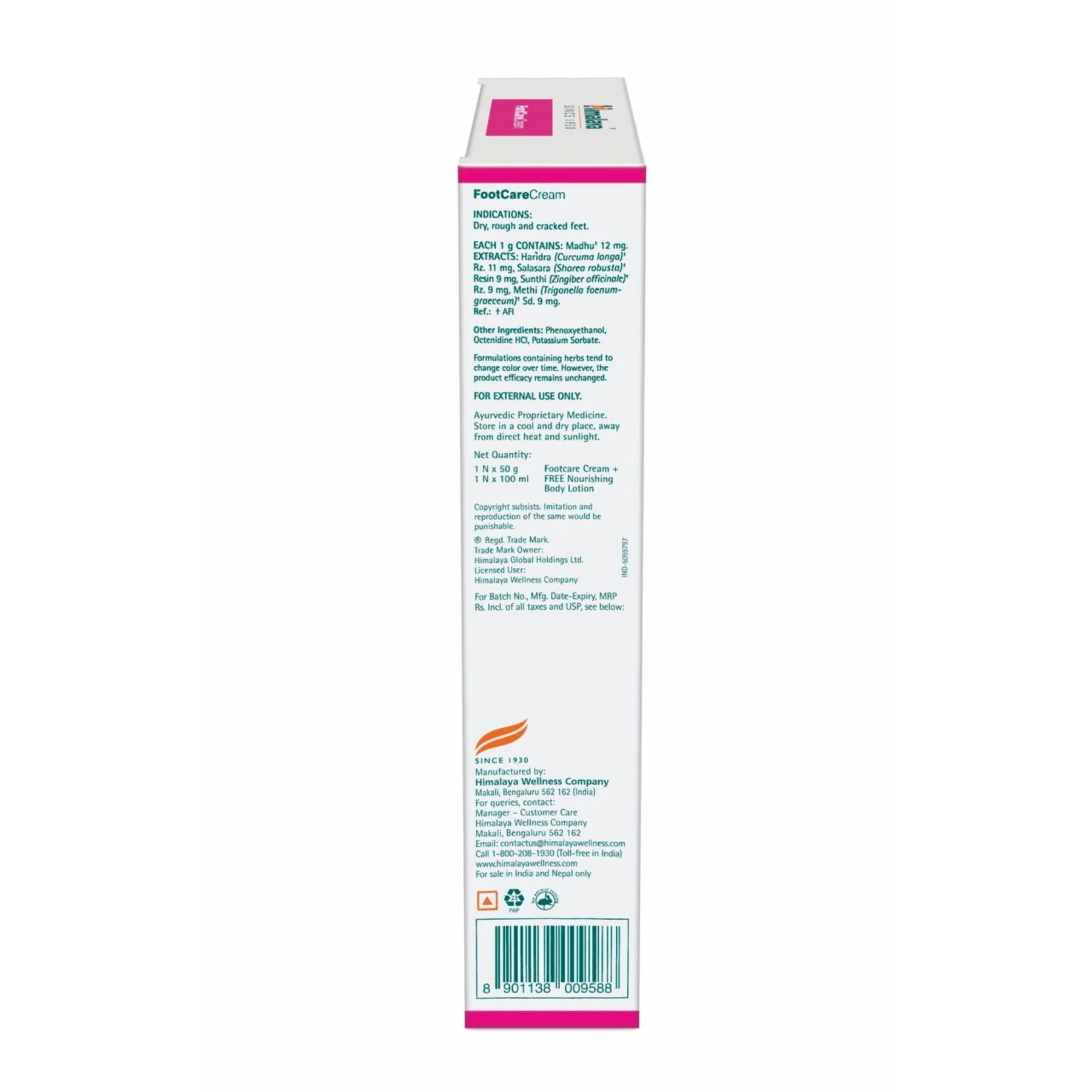 Himalaya Foot Care Cream, Moisturizes & Soothes Feet 50gm + Nourishing Body Lotion 100ml - Image 4