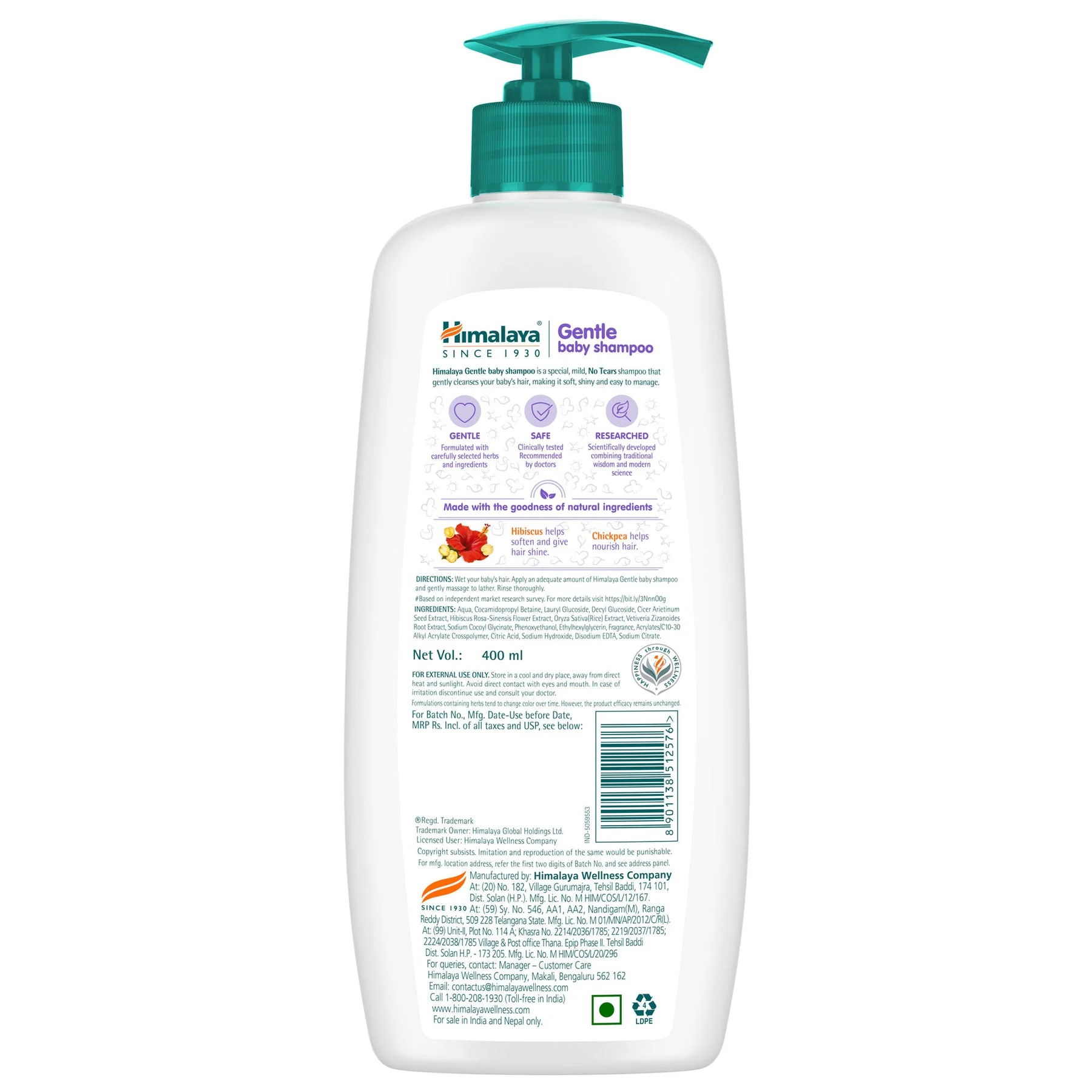 Himalaya Gentle Baby Shampoo, Cleanses, Nourishes & Softens Hair | 400ml - Image 4