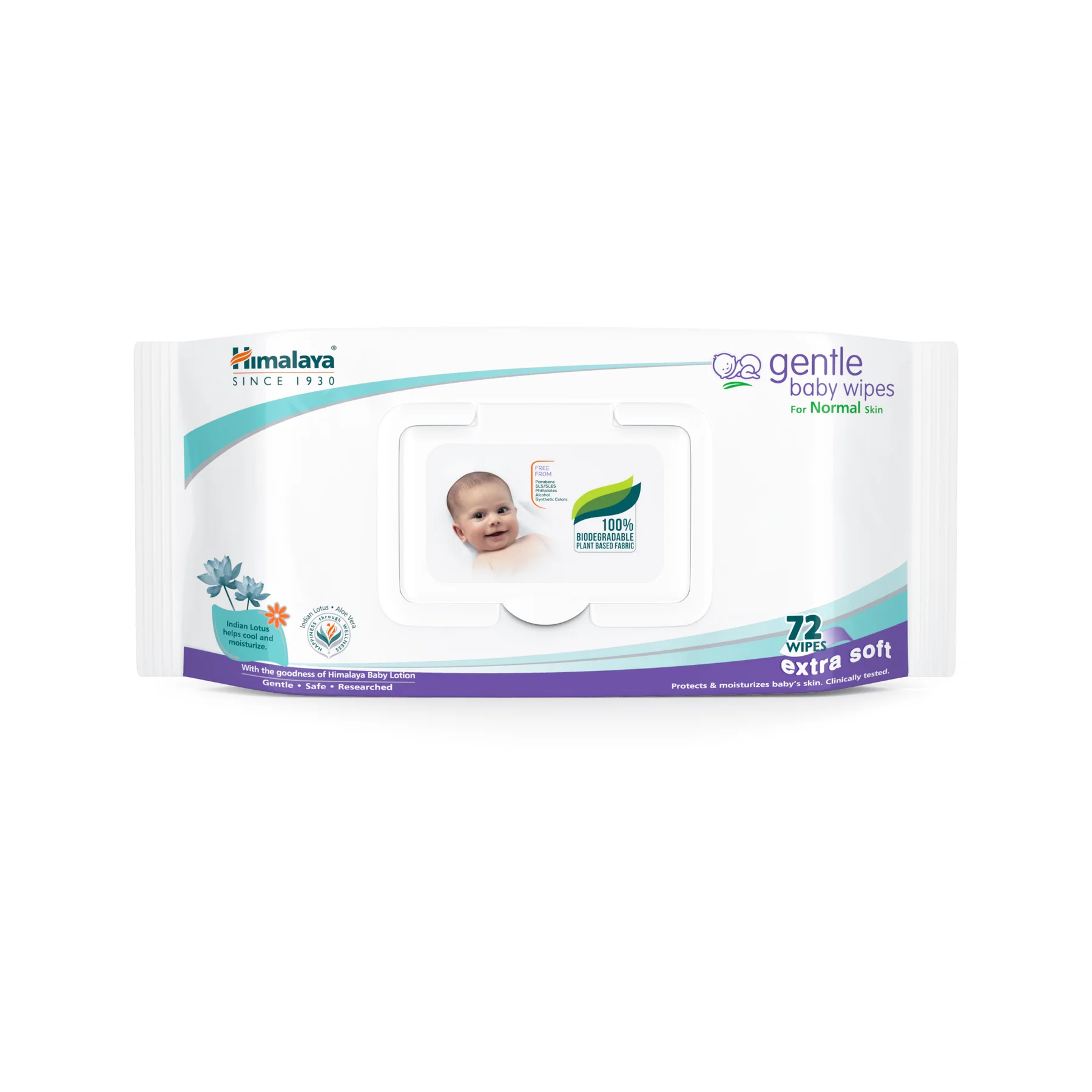 Himalaya Gentle Baby Wipes, With The Goodness Of Aloe Vera & Indian Lotus Extracts | 72 Wipes - Image 2