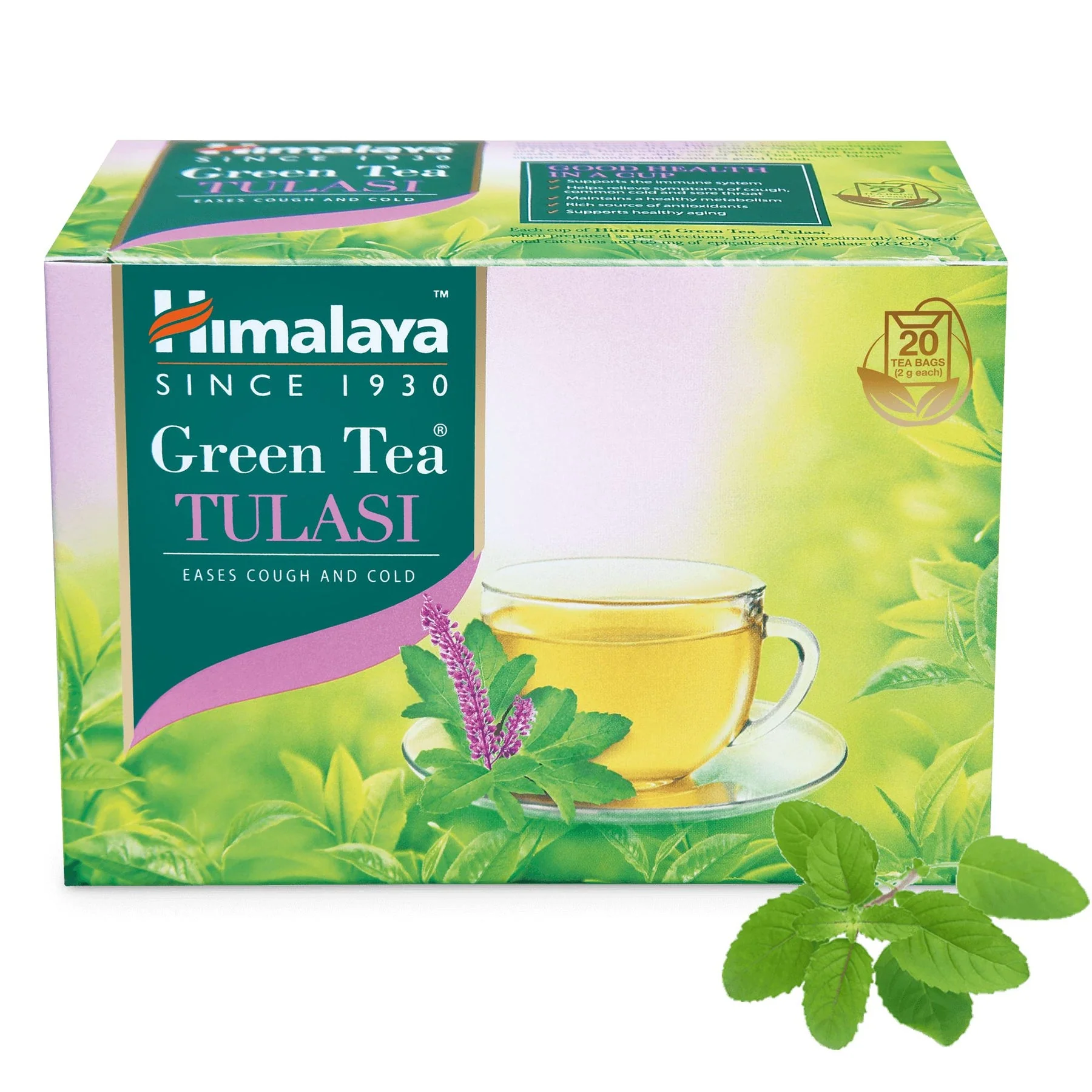 Himalaya Green Tea Tulasi, Green Tea Tulasi Is A Delightful Combination Of Green Tea | 20 Tea Bags - Image 2
