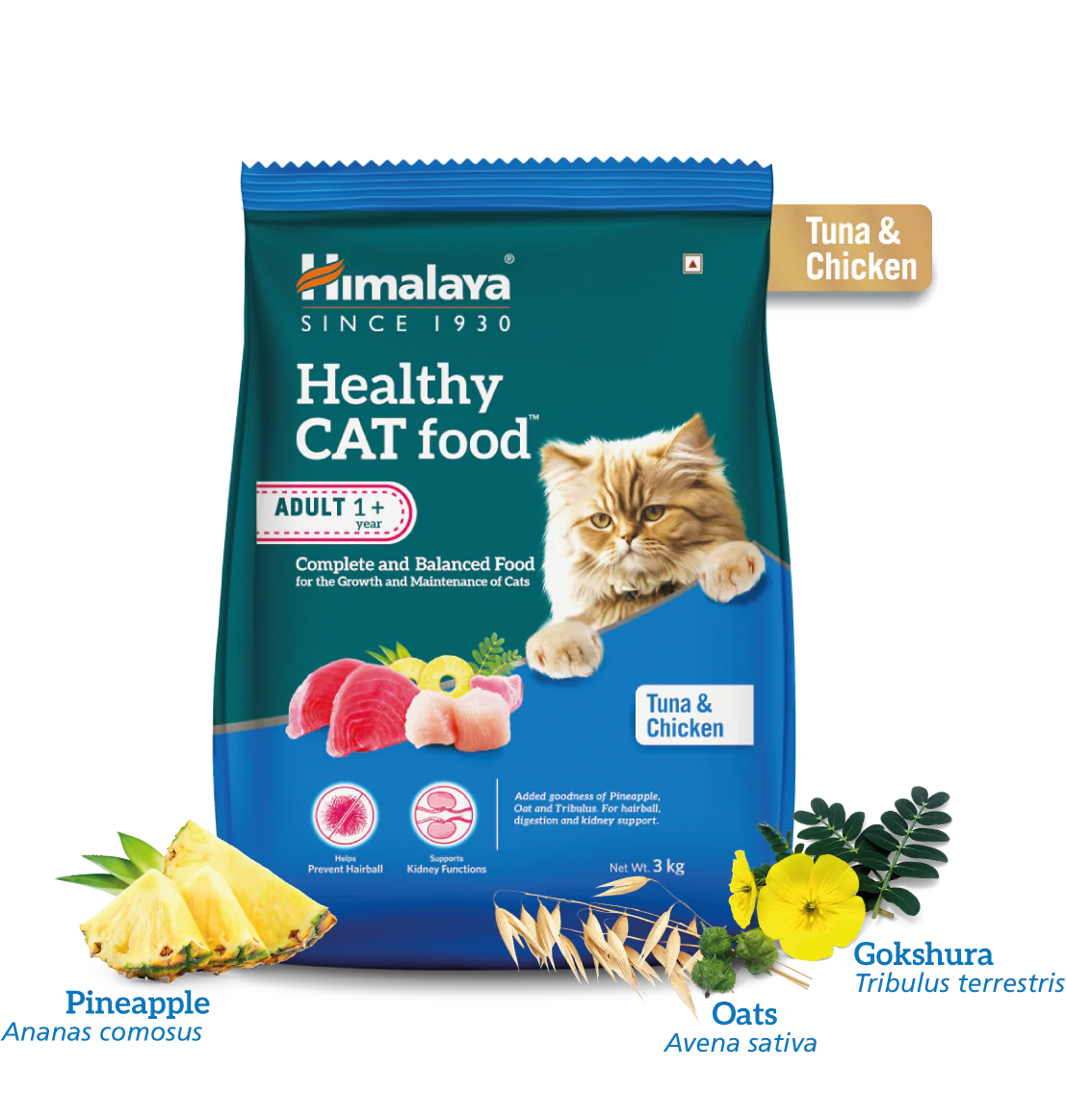 Himalaya Healthy Cat Food Adult, Tuna & Chicken, Complete, Balanced Food For The Growth & Maintenance Of Adult Cats | 3 Kg - Image 3