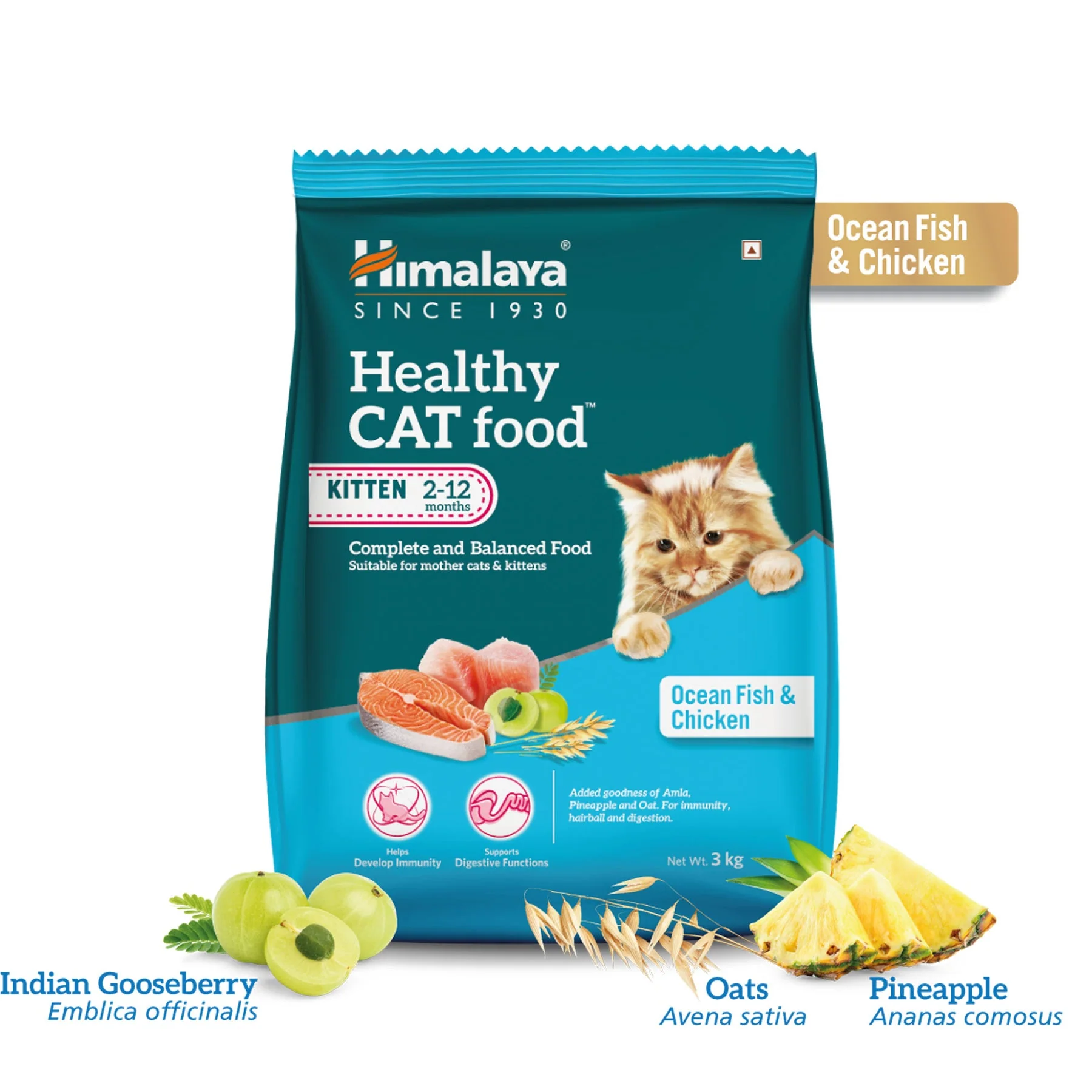 Himalaya Healthy Cat Food Kitten, Ocean Fish & Chicken, Complete And Balanced Food For Mother Cats & Kittens | 3kg - Image 5
