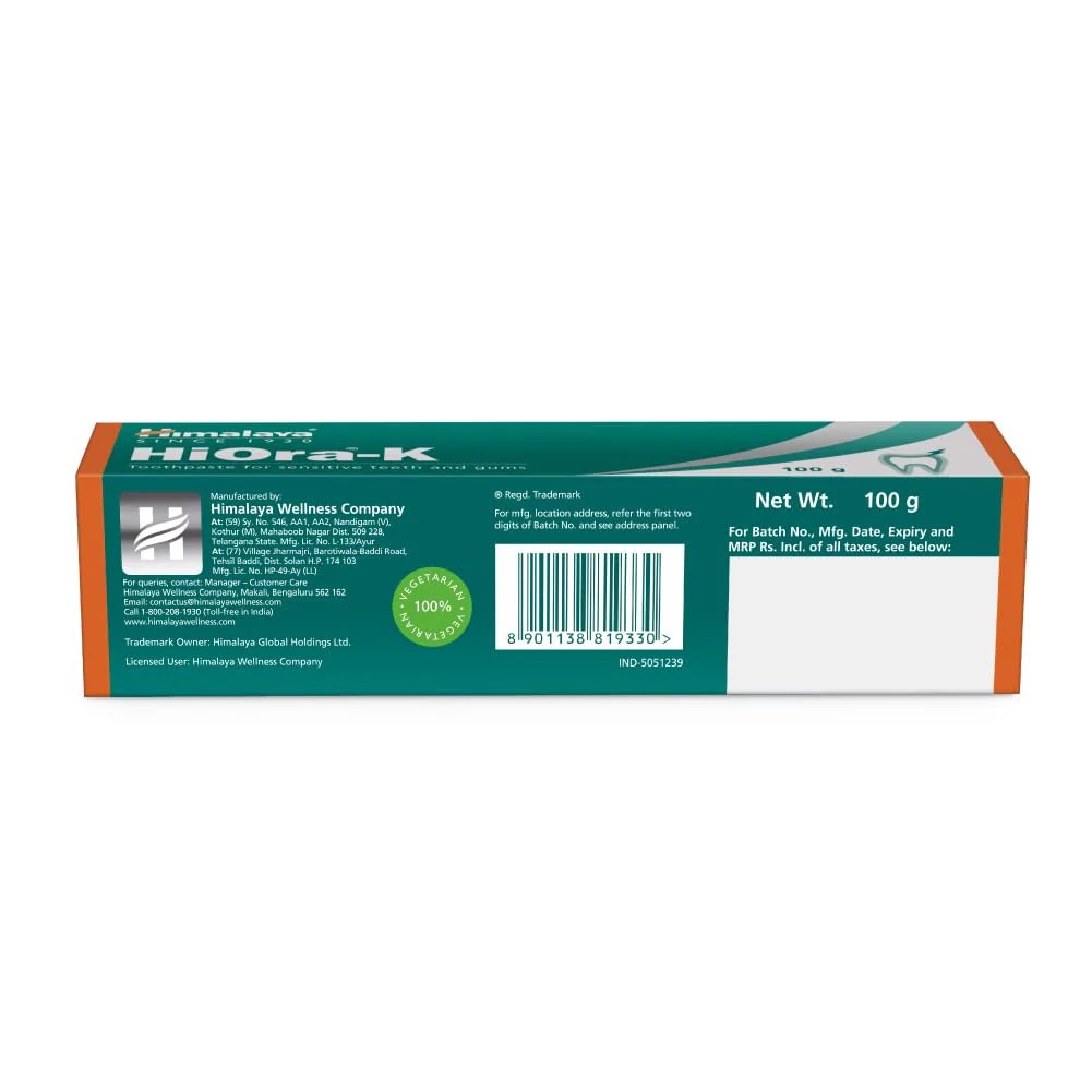 Himalaya Hiora-K Toothpaste For Sensitive Teeth & Halitosis, Reduces Discomfort From Hot & Cold Stimuli, Helps To Prevent Oral Infections & Gum Diseases | 100gm - Image 4