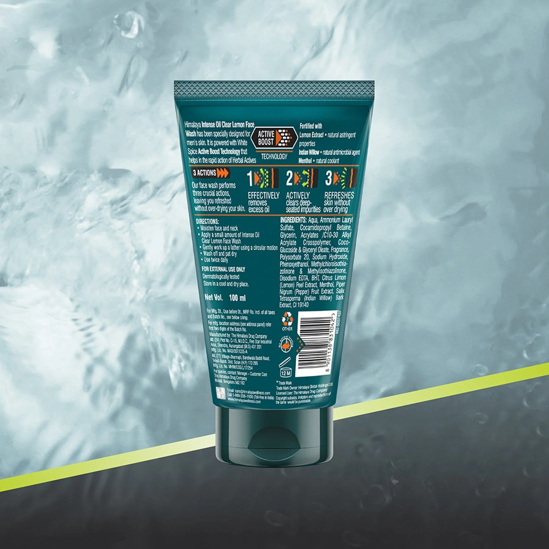 Himalaya Men Intense Oil Clear Lemon Face Wash, Long Lasting, Oil Free Skin | 100ml - Image 6