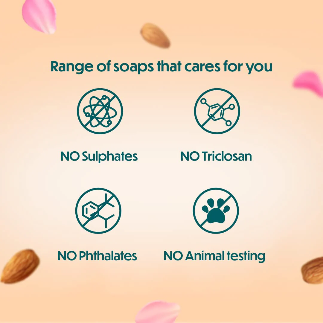 Himalaya Moisturizing Almond & Rose Soap, Antiseptic | 125gm (Pack Of 4) - Image 4