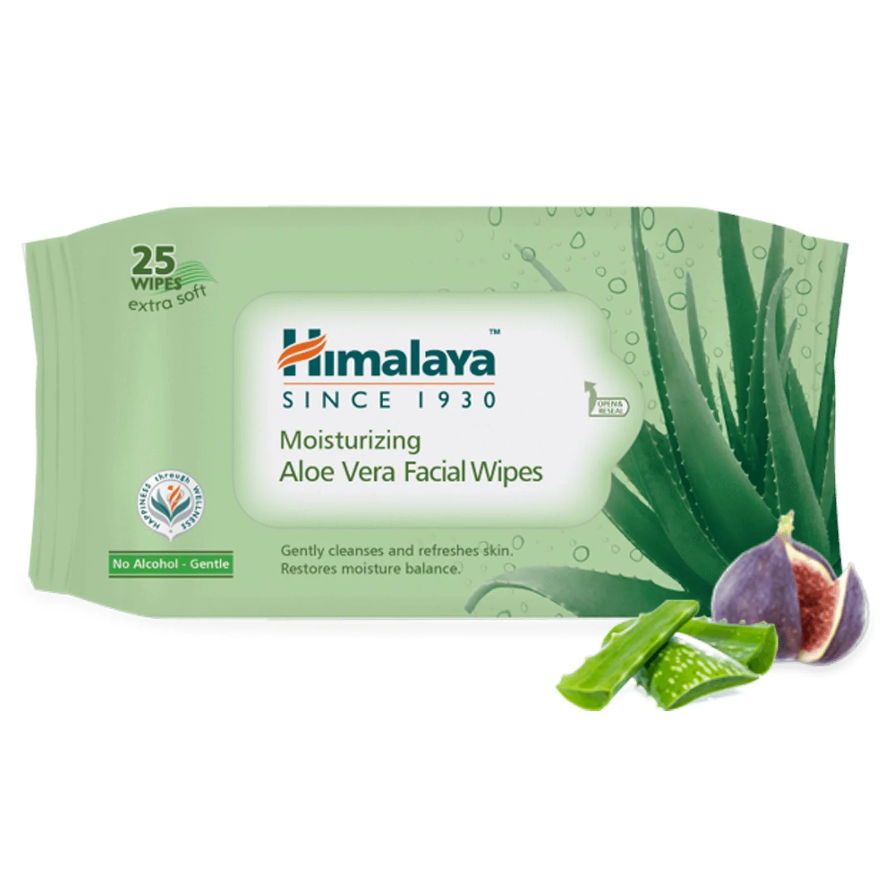 Himalaya Moisturizing Aloe Vera Facial Wipes, Gently Cleanses & Refreshes Skin Restores Moisture Balance | 25 Wipes - Image 3