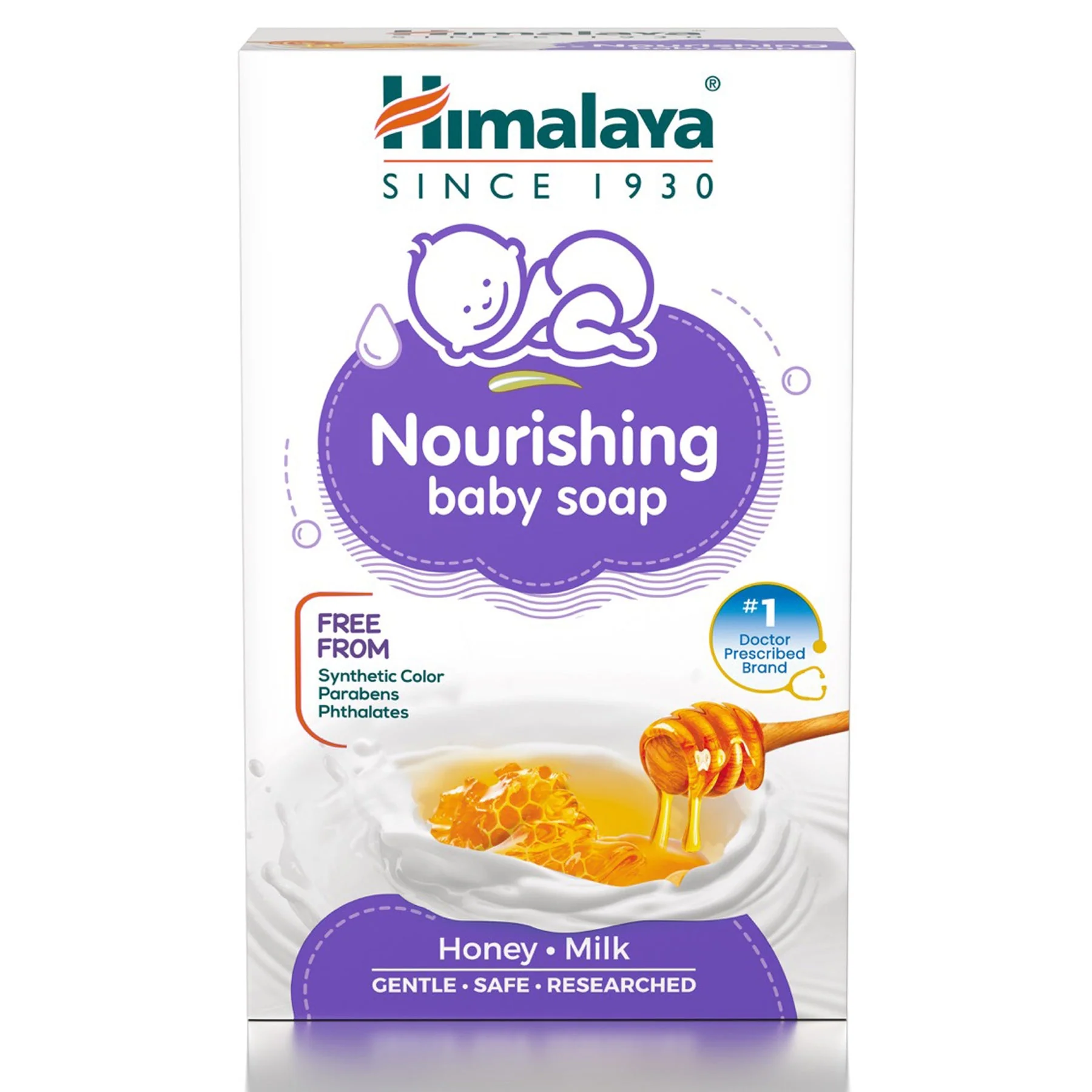 Himalaya Nourishing Baby Soap, Gentle Nourishment For Baby's Sensitive Skin, With Honey & Milk | 75gm - Image 2