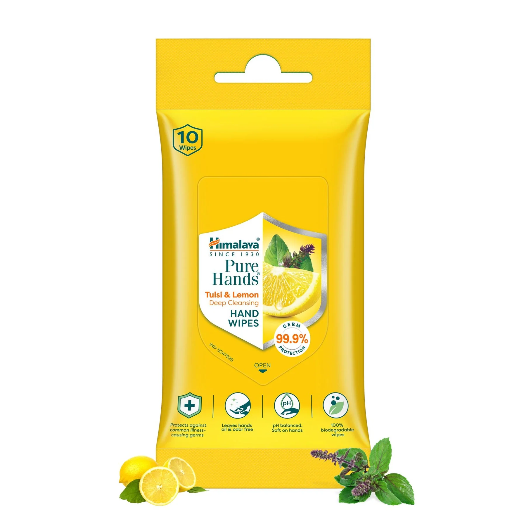 Himalaya Pure Hands Tulsi & Lemon Deep Cleansing Hand Wipes | 10 Wipes - Image 6