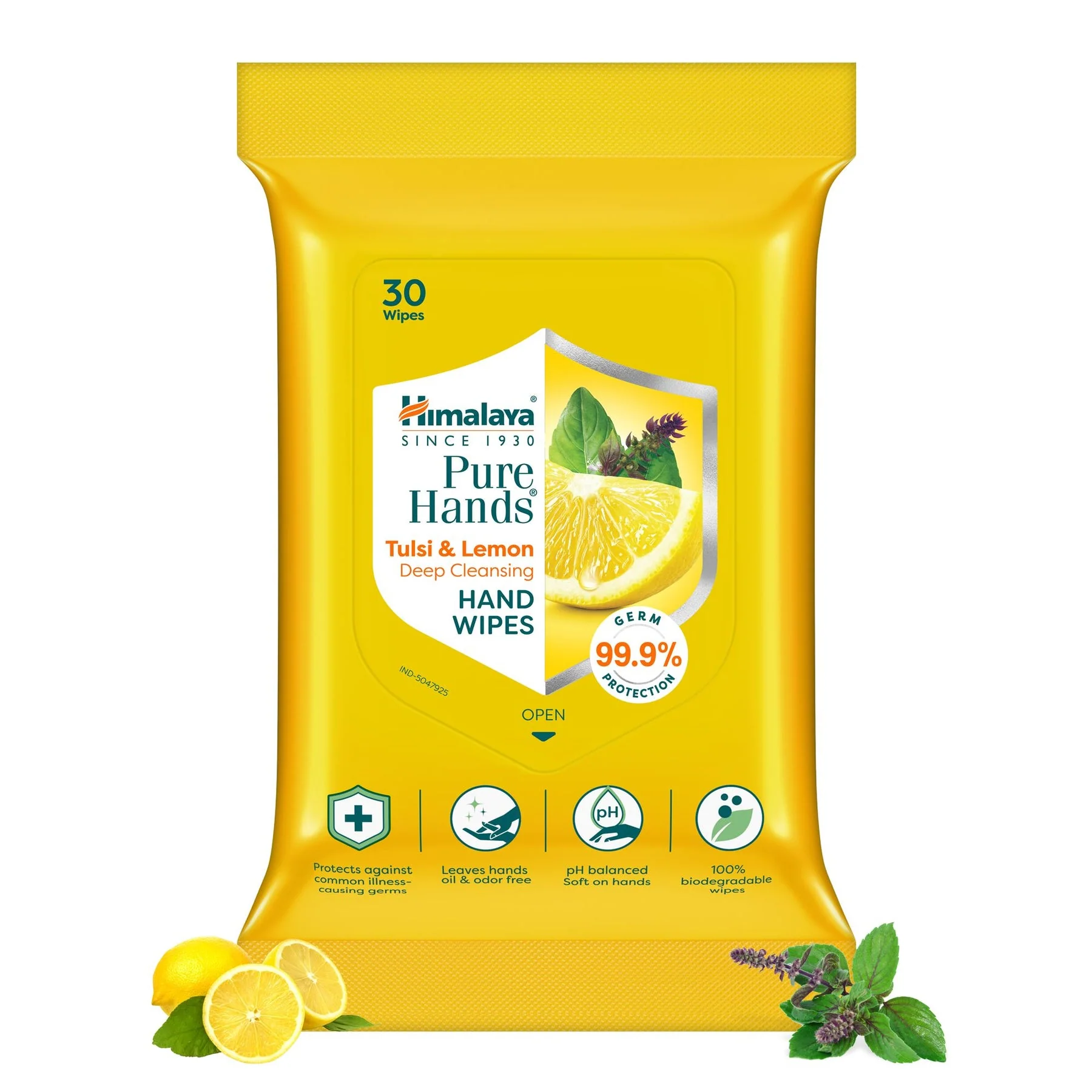 Himalaya Pure Hands Tulsi & Lemon Deep Cleansing Hand Wipes | 30 Wipes - Image 4