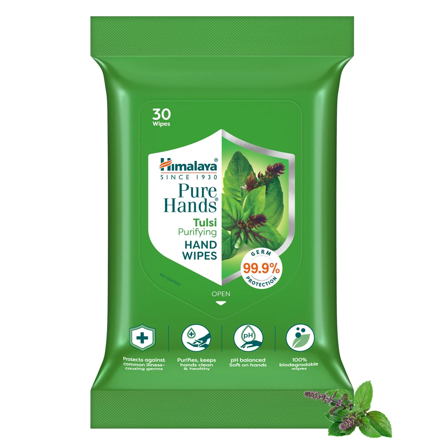 Himalaya Pure Hands Tulsi Purifying Hand Wipes | 30 Wipes - Image 2