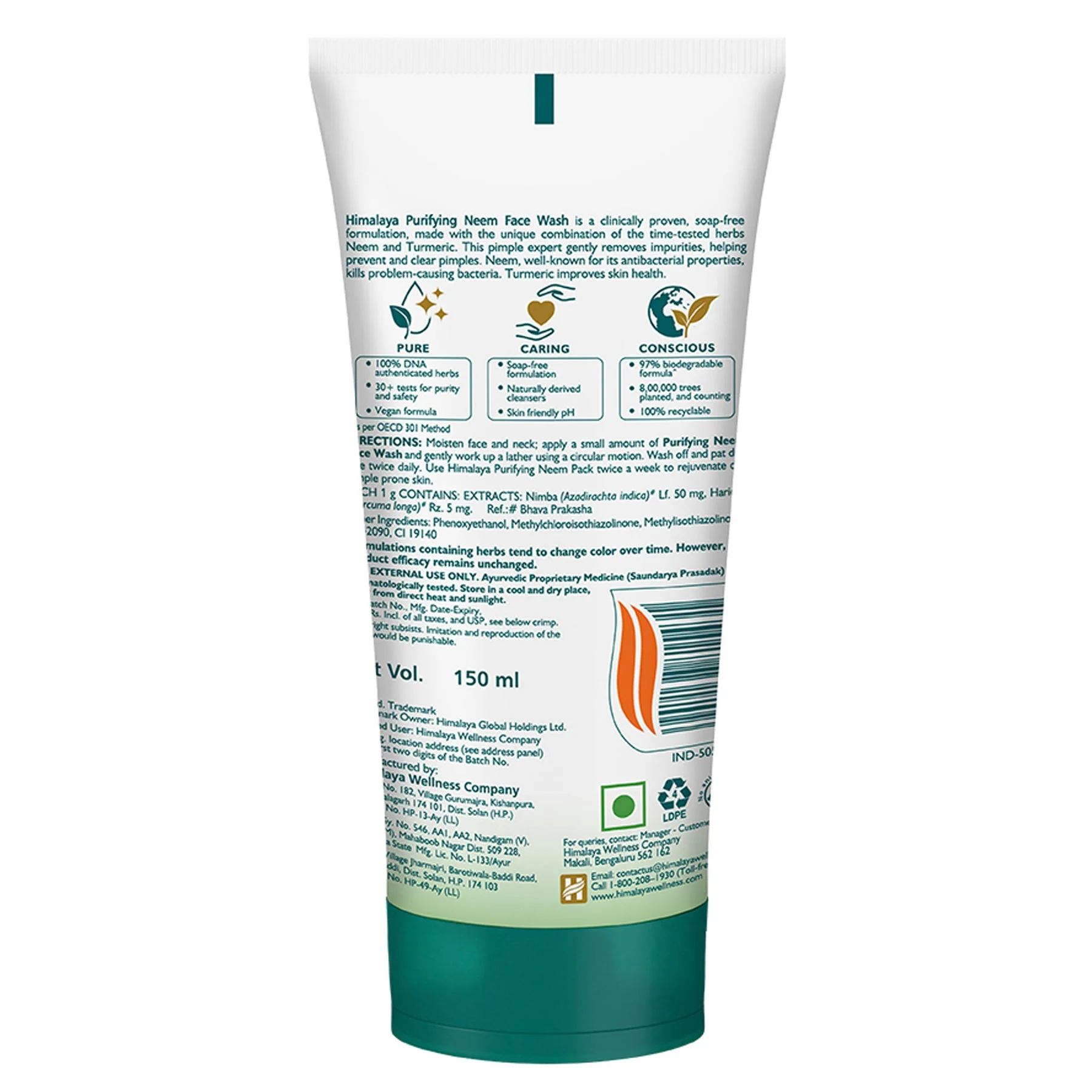 Himalaya Purifying Neem Face Wash, Pimple Expert Gently Removes Impurities, Helps Prevent & Clear Pimples | 150ml - Image 2