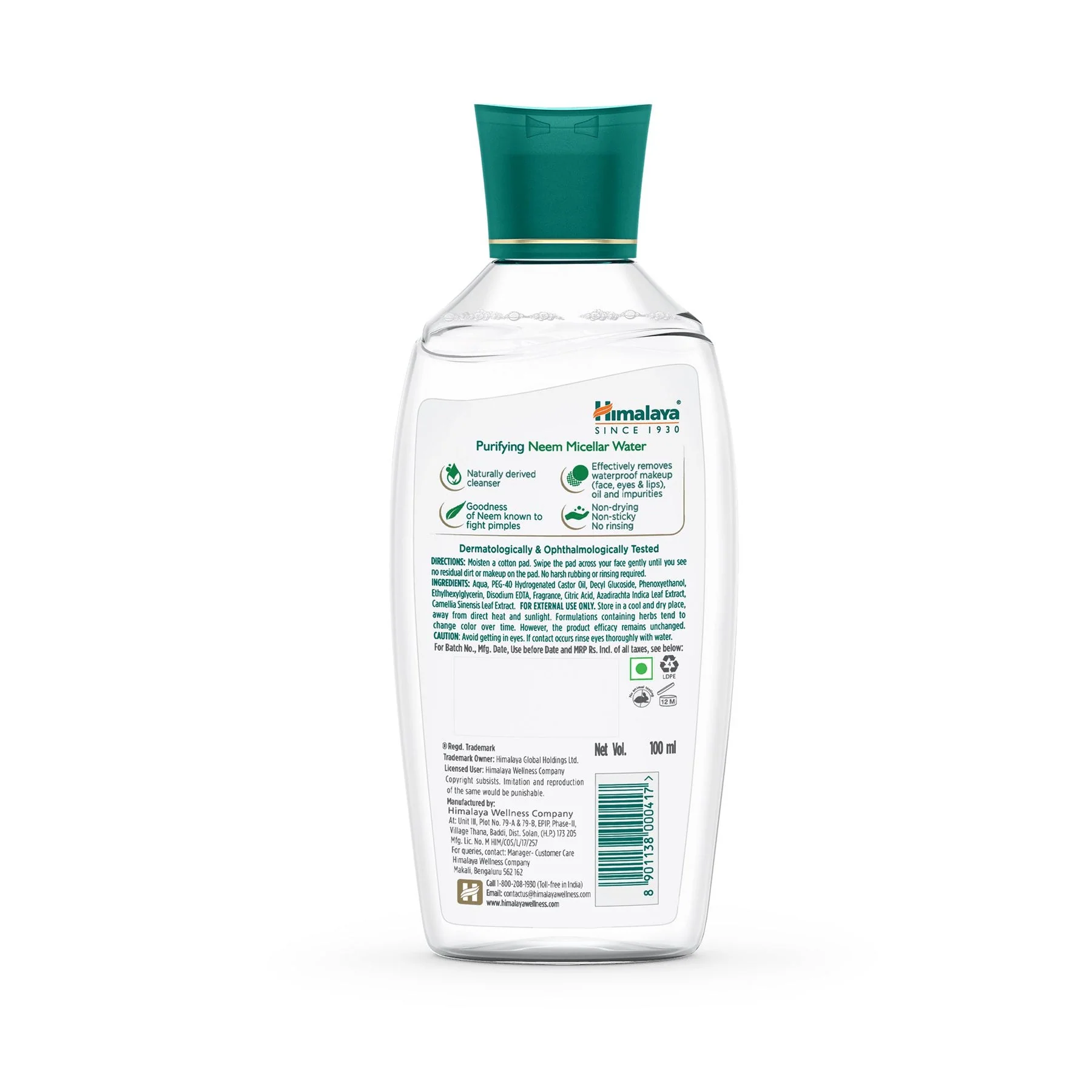 Himalaya Purifying Neem Micellar Water, Cleanses For Clear Skin & Removes Waterproof Makeup | 100ml - Image 4
