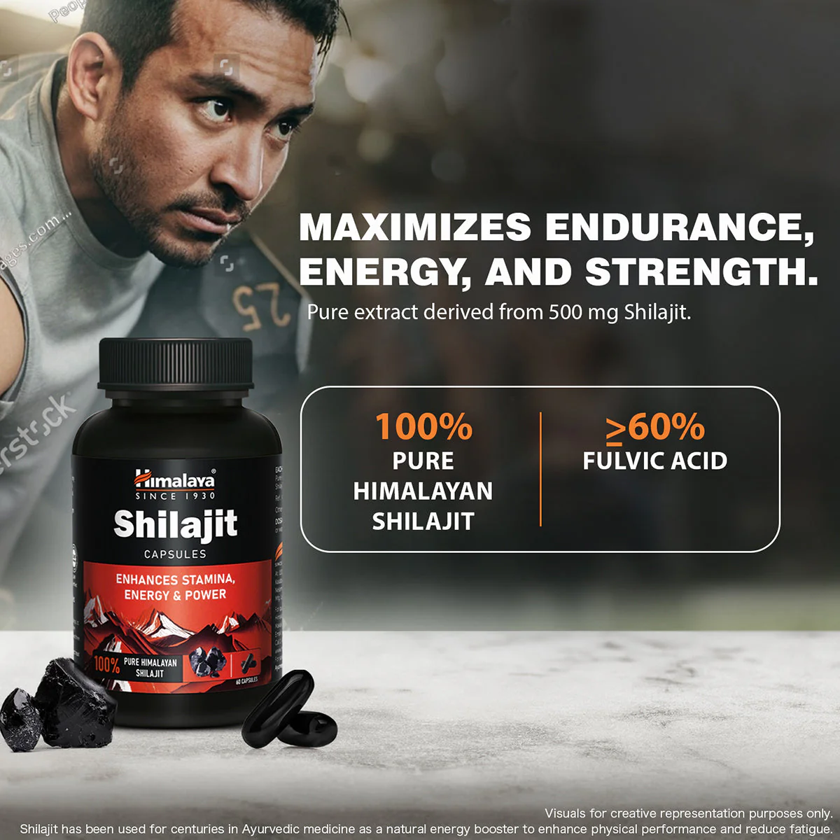 Himalaya Shilajit, 100% Pure Himalayan Shilajit, Enhances Stamina, Energy & Power | Supports Healthy Testosterone Levels | 60 Capsules (Pack Of 2) - Image 6