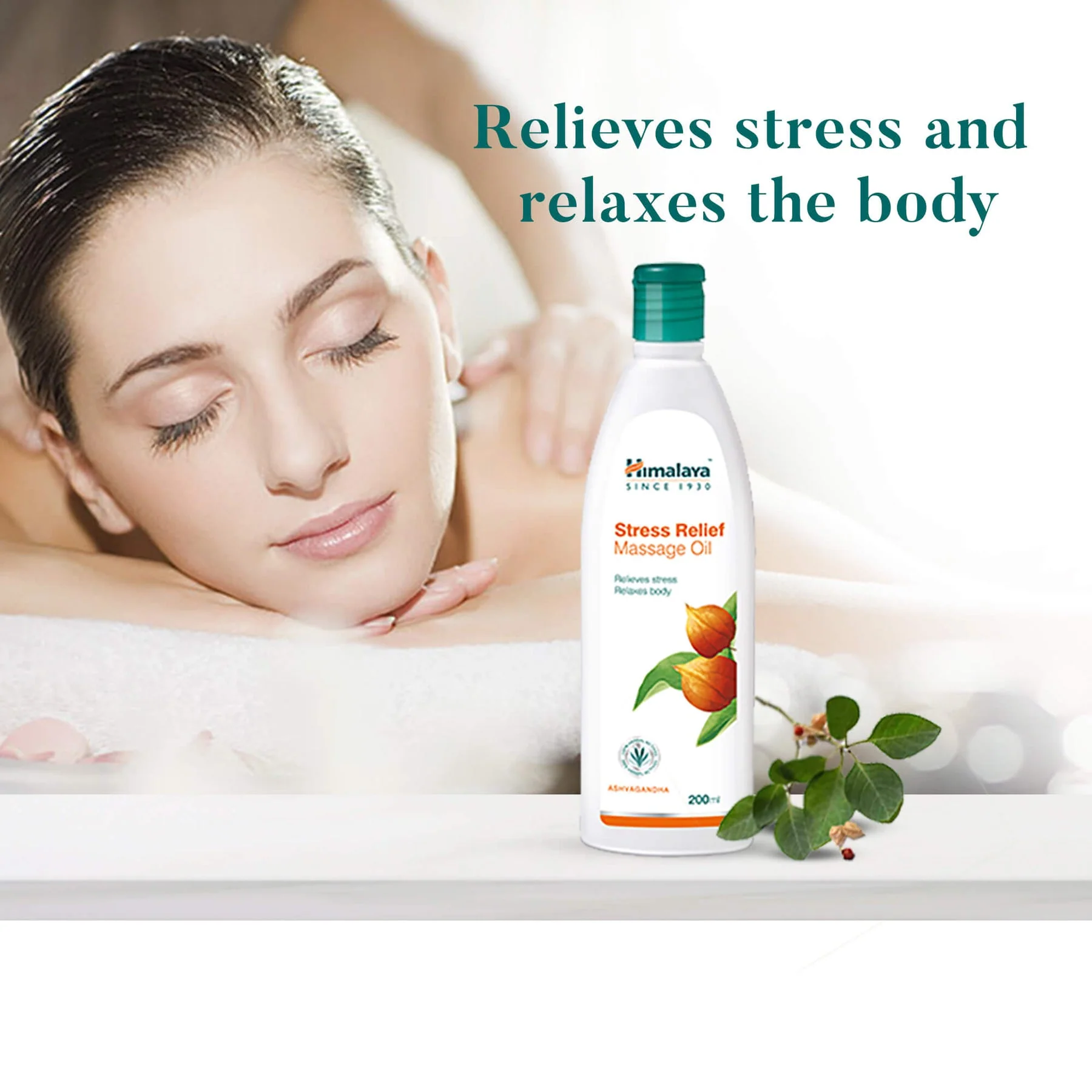 Himalaya Stress Relief Massage Oil, Relieves Stress Relaxes Body | 200ml - Image 2