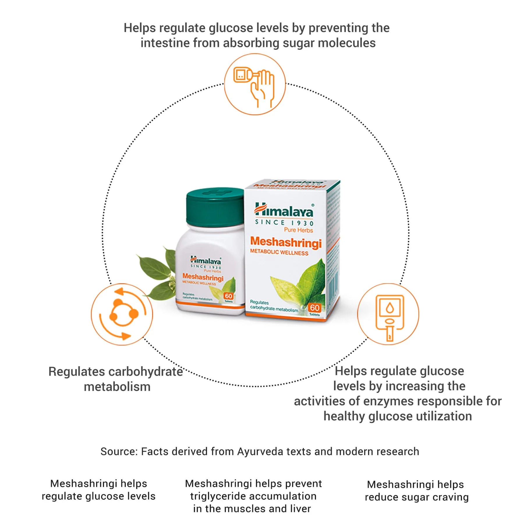 Himalaya Wellness Pure Herbs Meshashringi Metabolic Wellness, Maintains Healthy Blood Sugar Levels | 60 Tablets (Pack Of 2) - Image 5