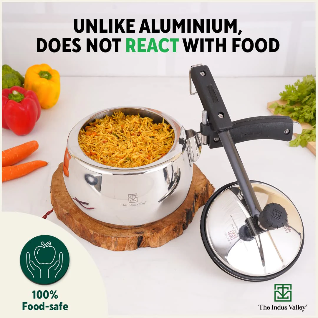Inner Lid Stainless Steel Pressure Cooker 3 Liters With Tri-Ply Sandwich Bottom - ISI Certified, 5 Year Warranty - Image 7