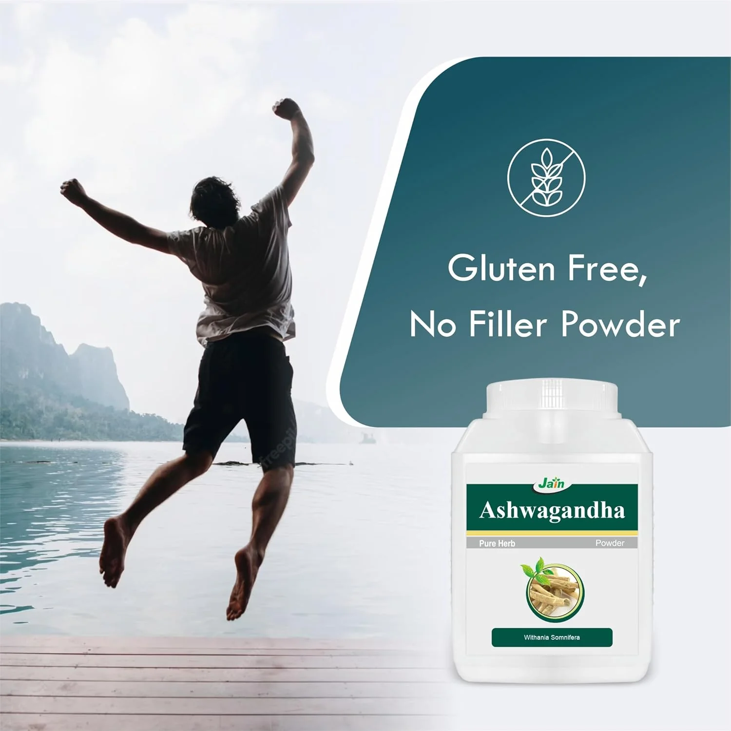 Jain Pure Ashwagandha Powder Extra Energy, Stress Relief, Sound Sleep, Sugar Support, Immunity Booster 100% Natural Premium Grade | 400gm 0.8lbs - Image 4