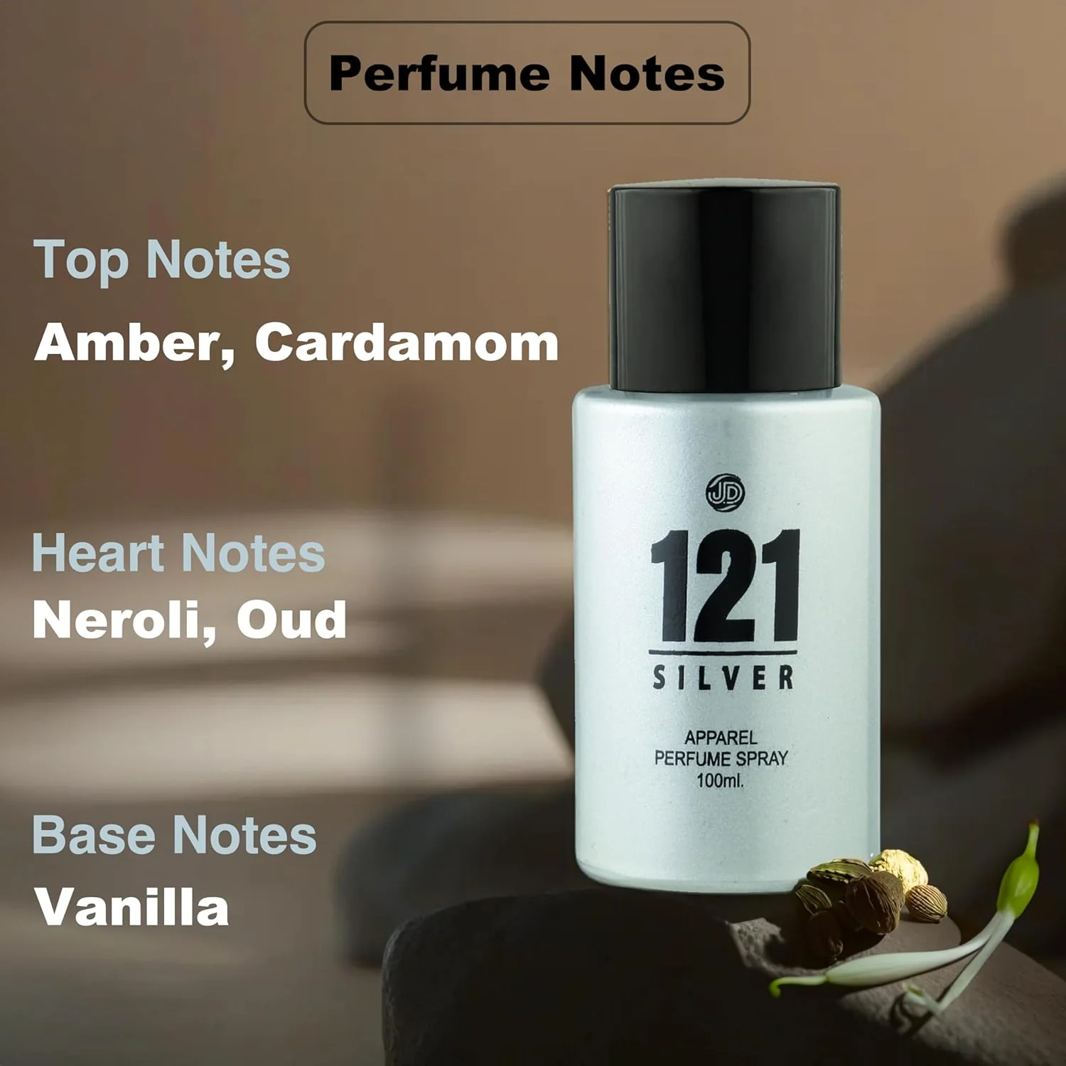 JD International 121 Silver Apparel Unisex Perfume With Long Lasting Fragrance - 100ml, 3.4 fl.oz.| perfume For Men & Women - Image 4