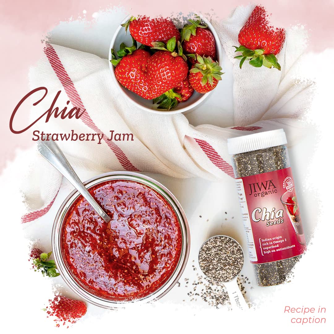 Jiwa Healthy By Nature Organic Chia Seeds Raw & Unroasted Seeds For Eating Superfood Rich In Omega 3, Antioxidants & Fiber Certified Organic & Gluten Free| 250gm 0.5lbs - Image 3