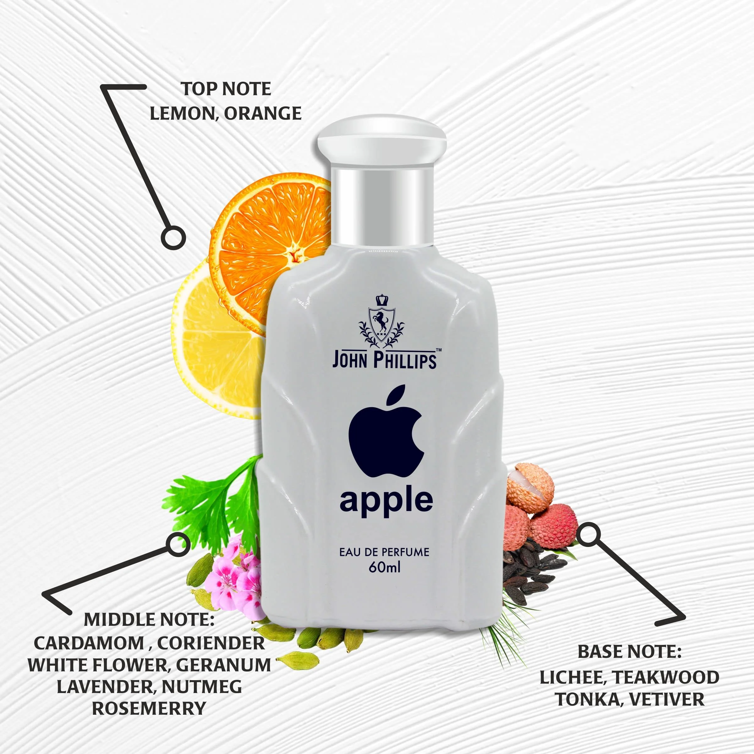 John Phillips Apple 60ml 2 Fl.oz. & Black 50ml 1.6 Fl.oz. Eau De Parfum Long Lasting Unisex Fragrance | Combo Of 2 - Image 2