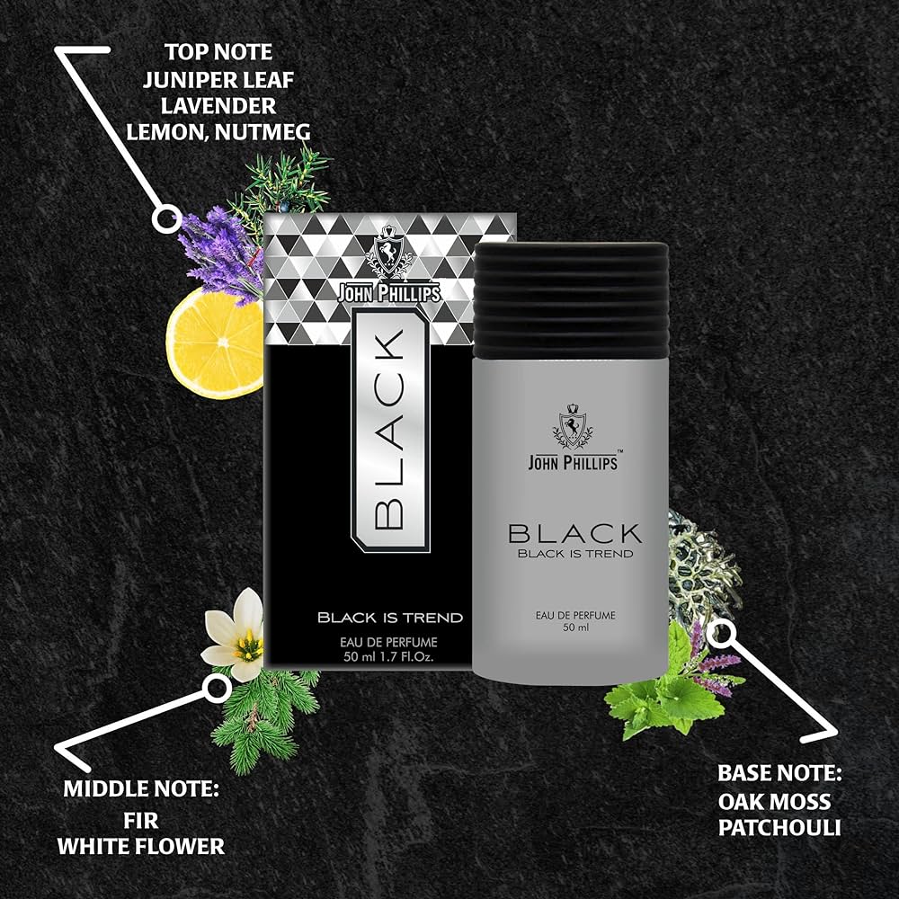 John Phillips Black Eau De Parfum 50ml 1.6 Fl.oz. & X Force Body Deodrant 150ml 5 Fl.oz. Combo Of 2 | For Men - Image 3