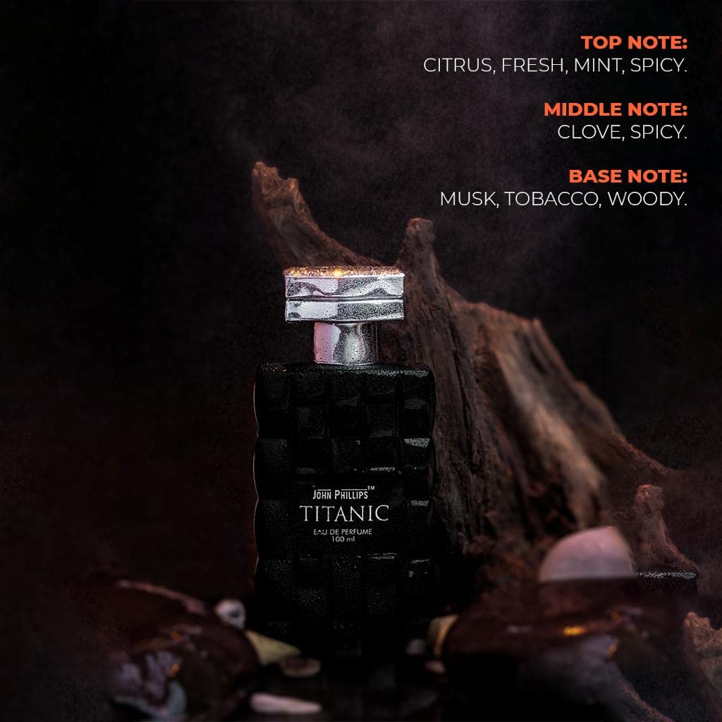 John Phillips Dark Code 100ml 3.4 Fl.oz. & Titanic Eau De Perfumes 60ml 2 Fl.oz. | Combo Of 2 | For Unisex - Image 3