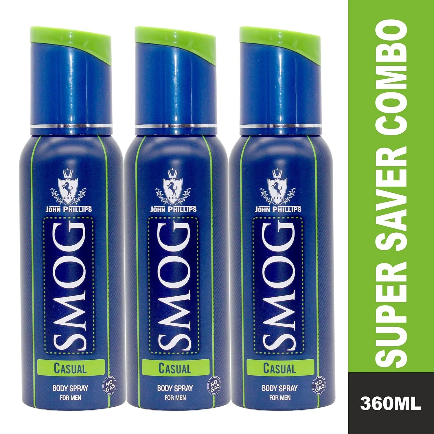 John Phillips Long Lasting No Gas Smog Casual Deodorant 120ml 4 Fl.oz. Each Pack Of 3 For Men - Image 2