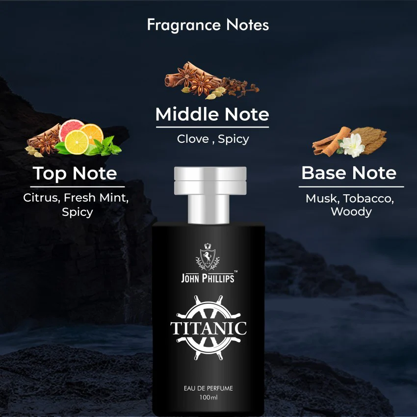 John Phillips Luxury Titanic & Bon Voyage Eau De Parfum 100ml 3.4 Fl.oz. Each Pack Of 2 | French Perfume Combo Gift Set For Men - Image 2