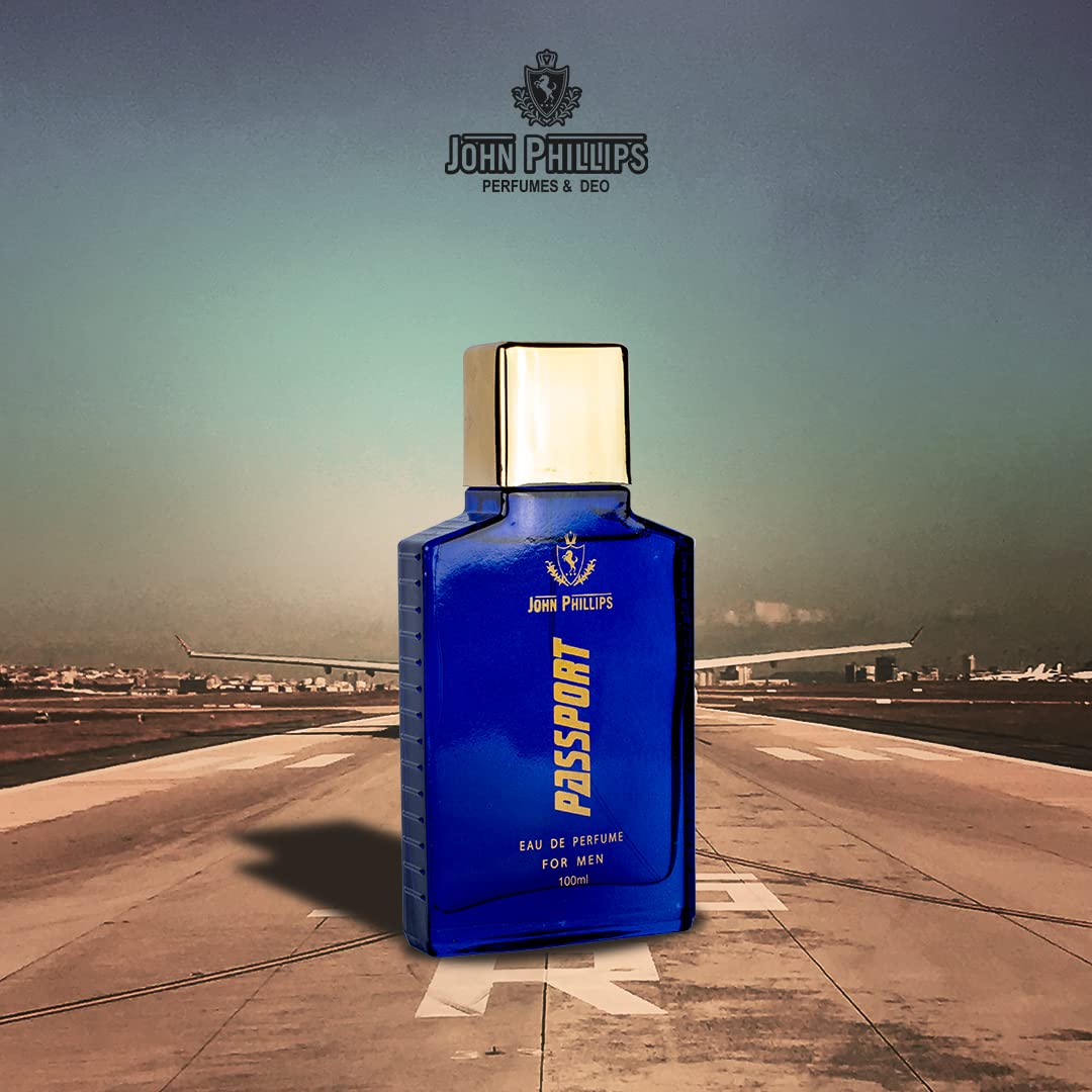 John Phillips Men Passport 100ml 3.4 Fl.oz. & Water Drops 125ml 4.2 Fl.oz. Pack Of 2 For Unisex - Image 2