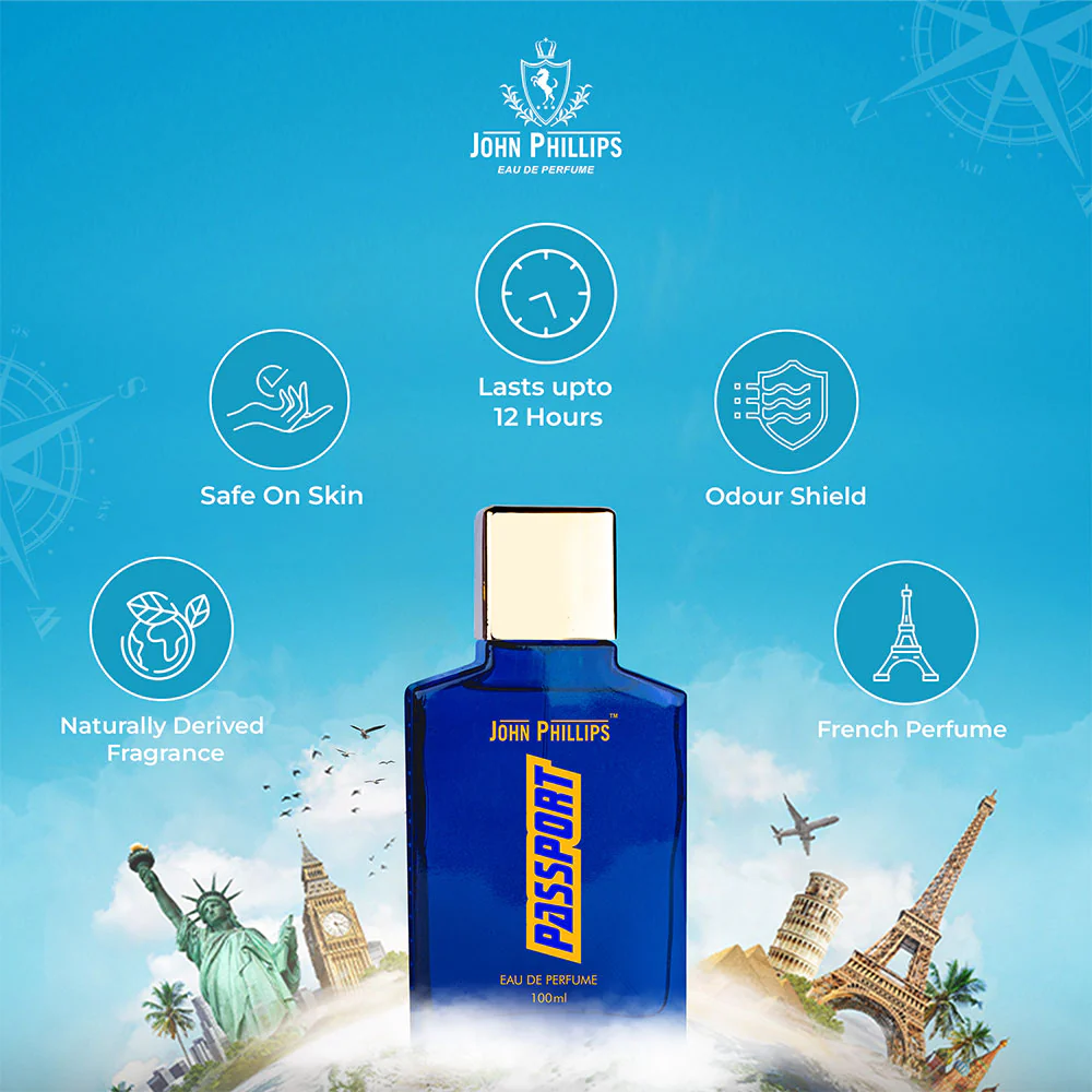 John Phillips Men Passport Eau De Perfume 100ml 3.4 Fl.oz. Skin Friendly & Long Lasting Perfume | Men Oriental Fragrance - Image 3