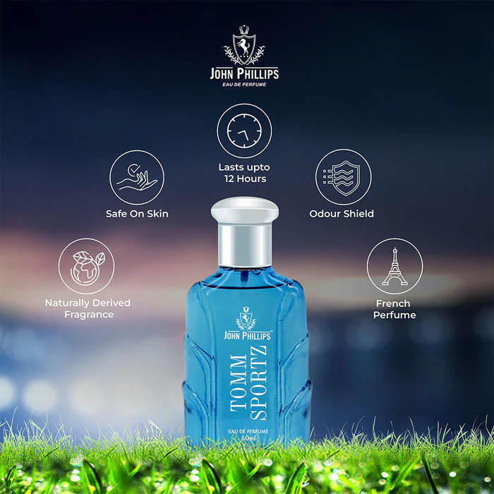 John Phillips Smog 100ml 3.4 Fl.oz. & Tomm Sportz Eau De Perfume 60ml 2 Fl.oz. | Combo Of 2 For Men & Women - Image 3