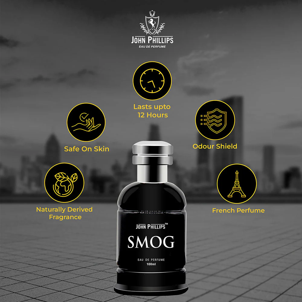 John Phillips Smog Eau De Perfume 100ml 3.4 Fl.oz. Skin Friendly & Long Lasting Aromatic Citrus Perfume | Men Fragrance For Day & Night Use - Image 5