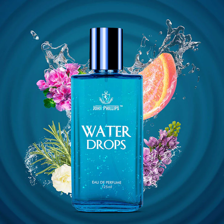 John Phillips Water Drops 125ml 4.2 Fl.oz. & Smog Cool Blue No Gas Deodrant 120ml 4 Fl.oz. | For Men Pack Of 2 - Image 3