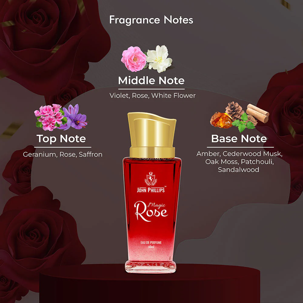 John Phillips london In Style + Magic Rose + Manget 60ml 2 Fl.oz. Each Pack Of 3 For Unisex | Perfect For Gifting - Image 2