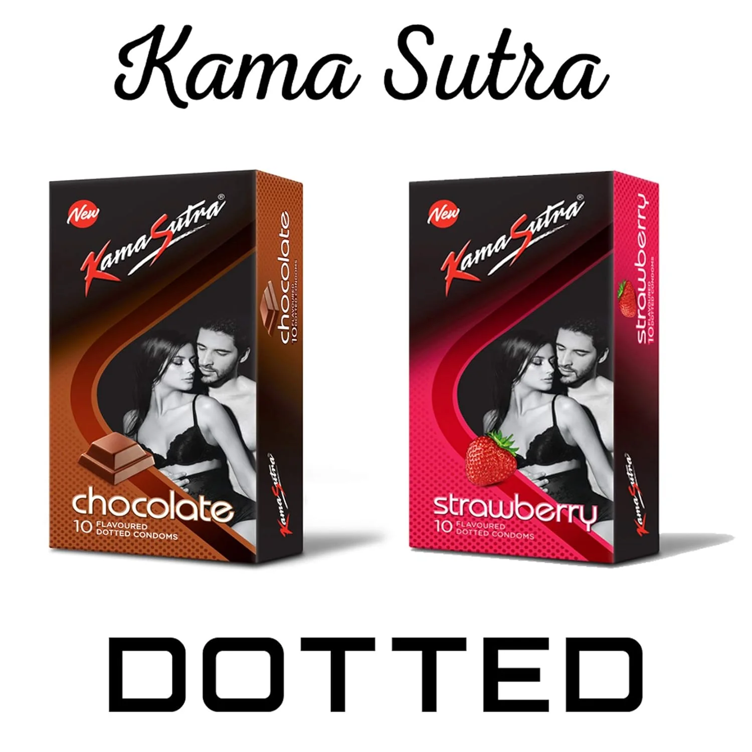 Kama Sutra Flavours Dotted Condoms - Pack of 10, 100 No's - Image 2