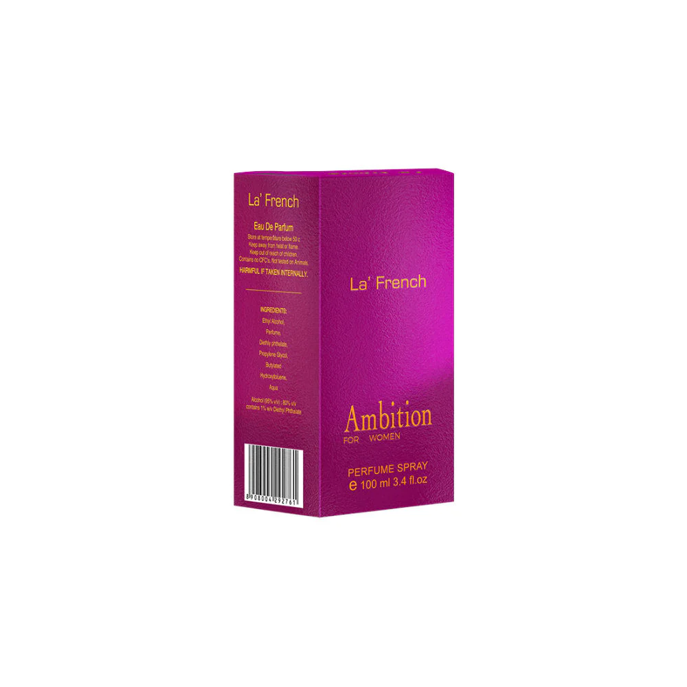 La French Ambition Eau De Parfum Spray For Women 100ml 3.4 Fl.oz. | Long Lasting & Fresh Fragrance - Image 3
