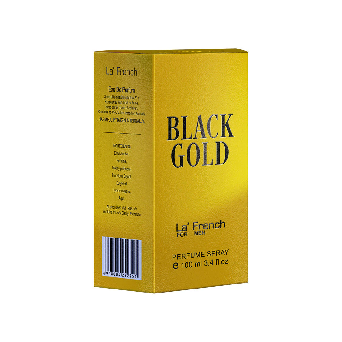 La French Black Gold Eau De Parfum Spray For Men 100ml 3.4 Fl.oz. - Image 2