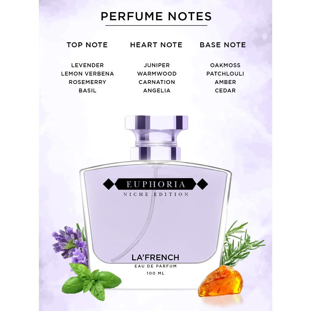 La French Euphoria Eau De Perfume 100ml 3.4 Fl.oz. | Long Lasting & Sensuous Fragrance For Unisex - Image 5