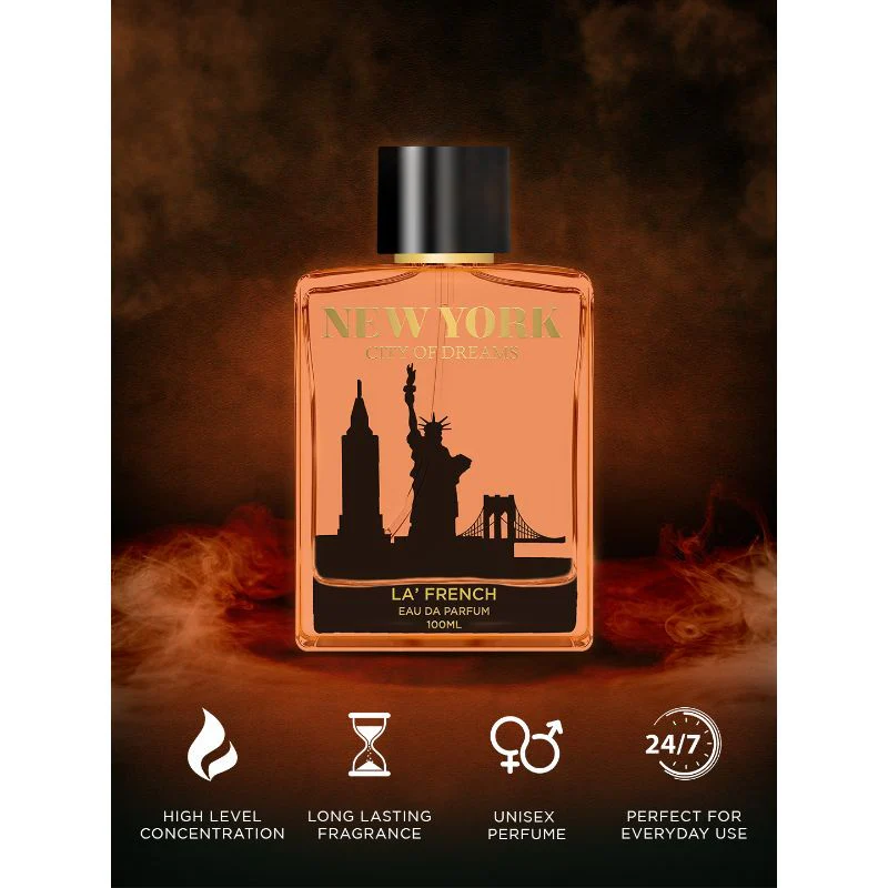 La French New York City Of Dream Eau De Parfum 100ml 3.4 Fl.oz. | Long Lasting & Unisex Fragrance - Image 5