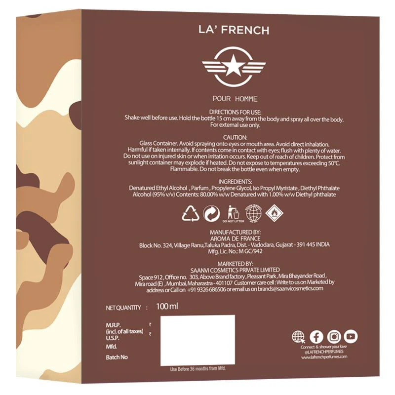 La French Resist Pour Homme Eau De Parfum 100ml 3.4 Fl.oz. | Unique & Long Lasting Fragrance For Men - Image 8