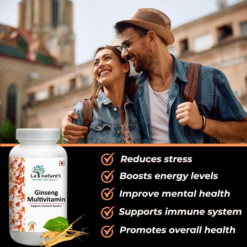La Nature's We Care Your Health Ginseng Multivitamins & Multimineral Capsules Korean Red Ginseng Root Energy & Immune Support For Men & Women | 60 Soft Gels 100gm 0.2lbs Each Pack Of 2 - Image 3