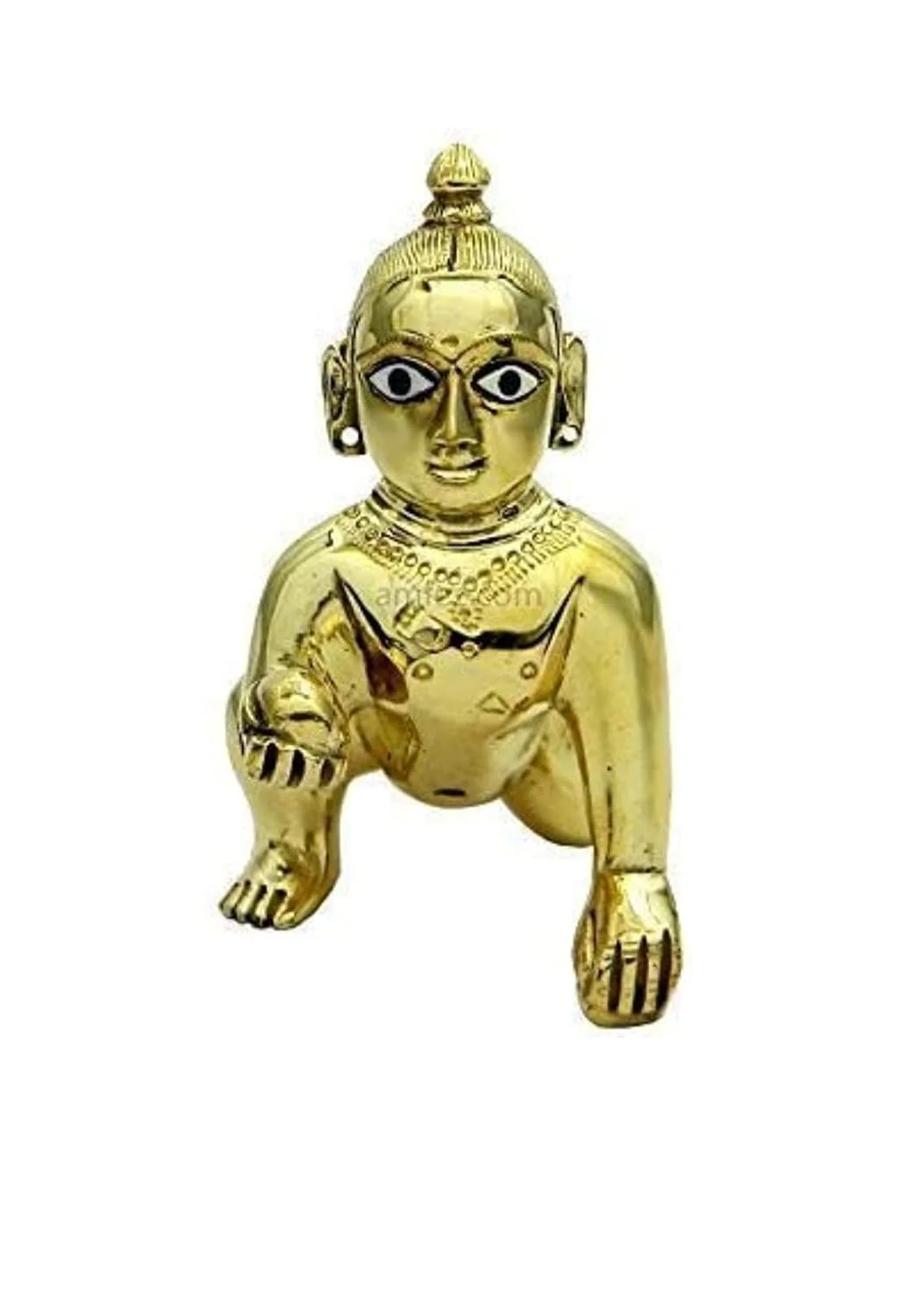 Laddu Gopal God Idol, Thakur Ji, Bal Gopal Ji Statue, Gold, Brass, Size - No. 3, Religious, All Occasions & Festivals Idol